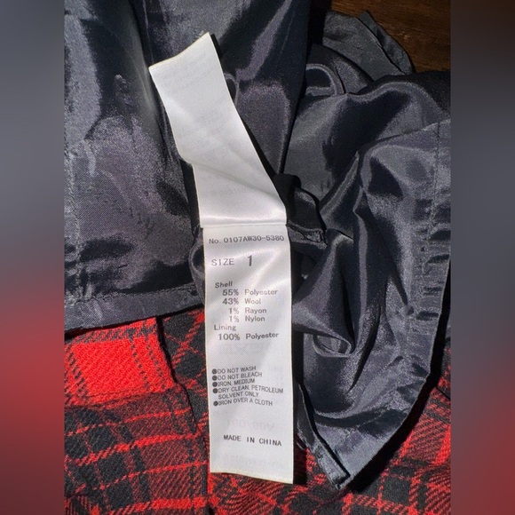 Moussy Women’s Black & Ref Plaid Wool Skirt Size 1 - Picture 7 of 7